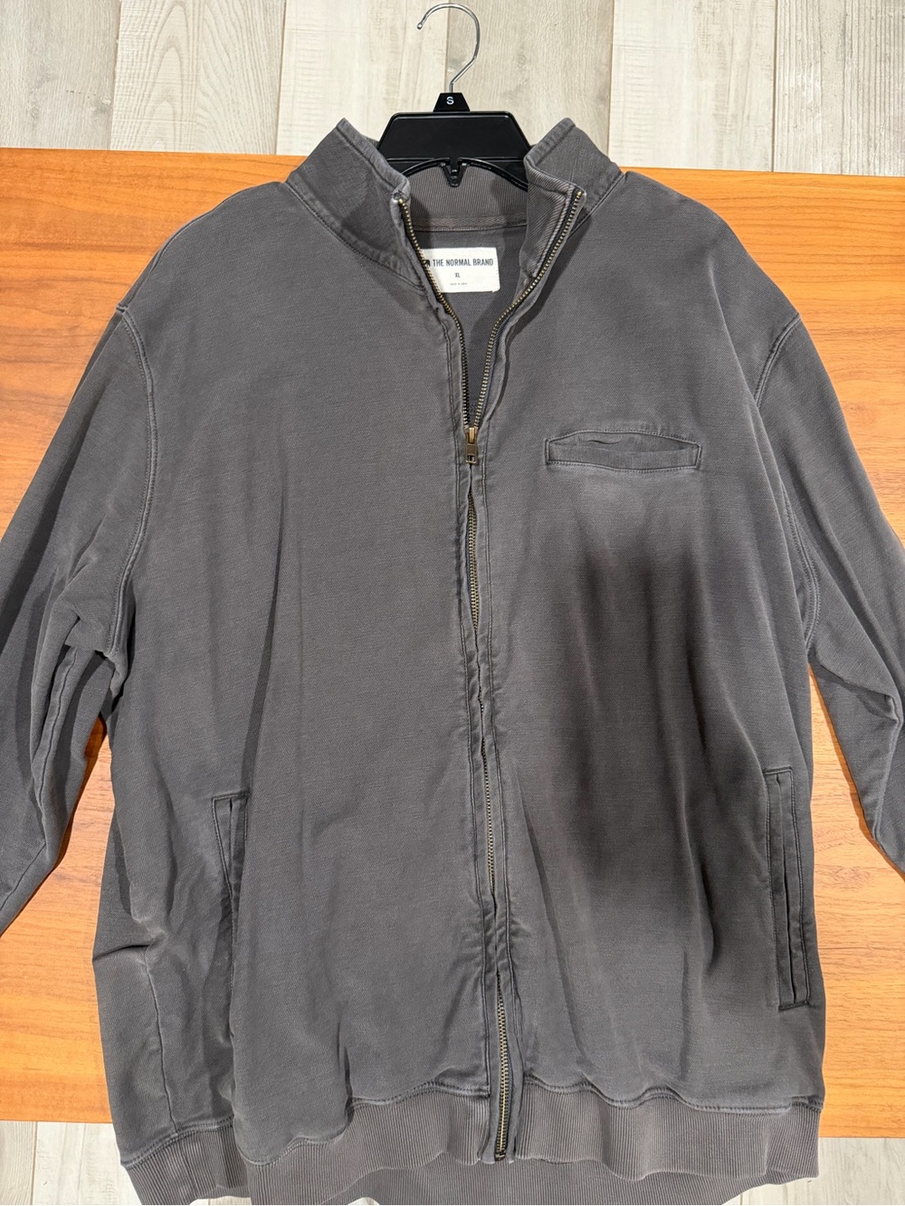 The Normal Brand Comfort Terry Bomber Size XL steel